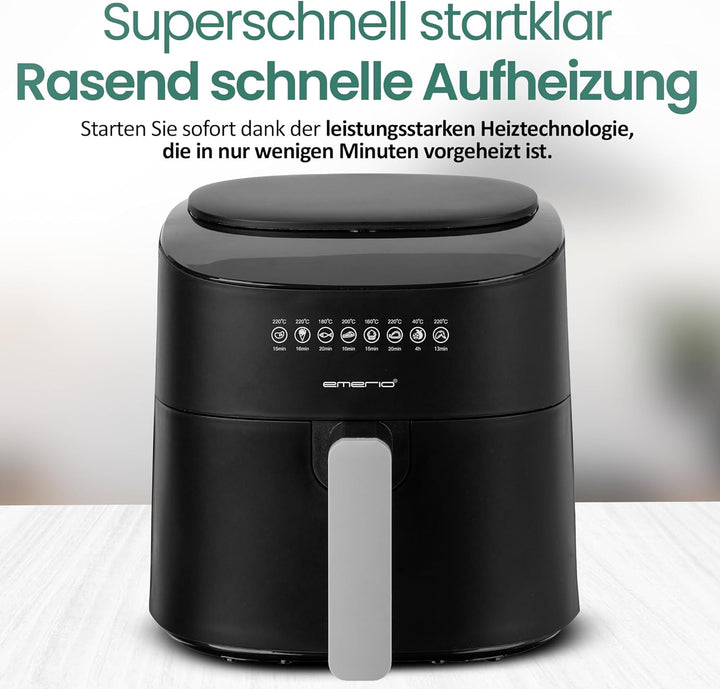 Emerio grosse digitale Heissluftfritteuse, TOP AirFryer, Frittieren ohne zusätzliches Öl, 4.5 Liter