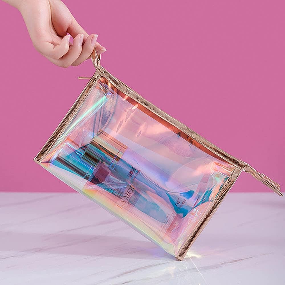 Tragbar Reisen Waschbeutel, 2 Stück Make Up Tasche Tragbar, Transparent Kosmetiktasche, with Zipper,