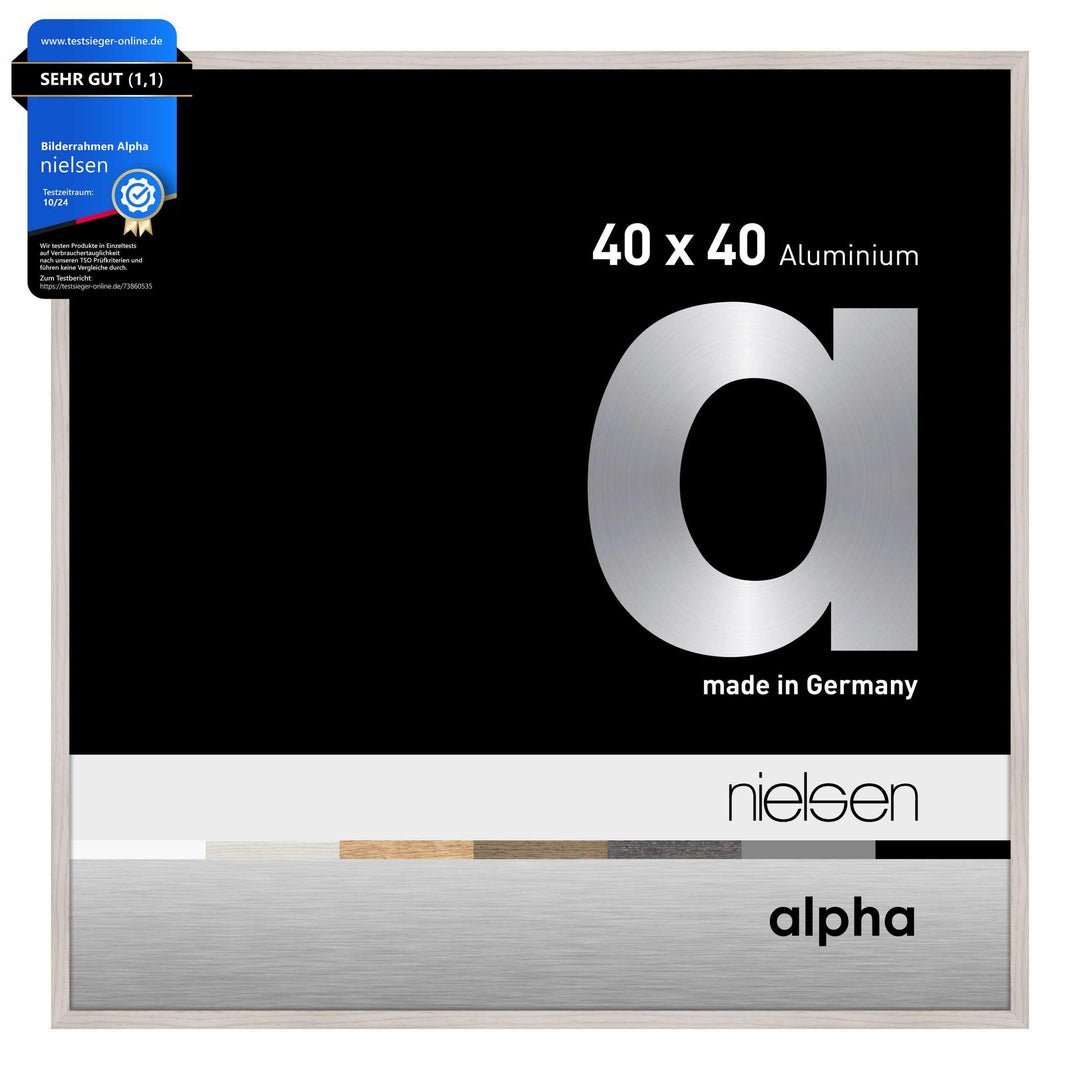 nielsen Aluminium Bilderrahmen Alpha, 40x40 cm, Eiche Weiss Eiche Weiss 40 x 40 cm, Eiche Weiss 40 x