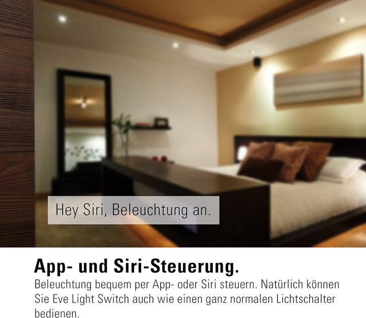 Eve Light Switch – Smarter Lichtschalter, Einfach-, Wechsel- & Kreuzschaltung, kompatibel mit Mehrfa