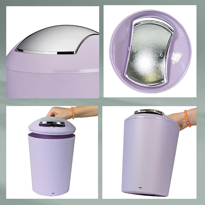 kela Schwingdeckeleimer violett, Kosmetikeimer 5l mit Schwingdeckel, Kunststoff, MARTA, Mülleimer Ba