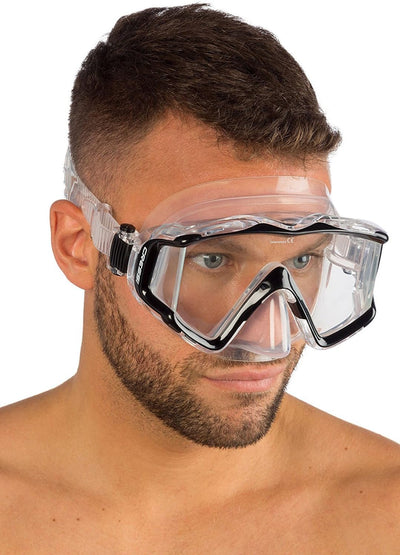 Cressi Panorama-Maske und Trocken-Schnorchel-Set zum Schnorcheln, Tauchen, Pano 3 & Supernova Dry: e