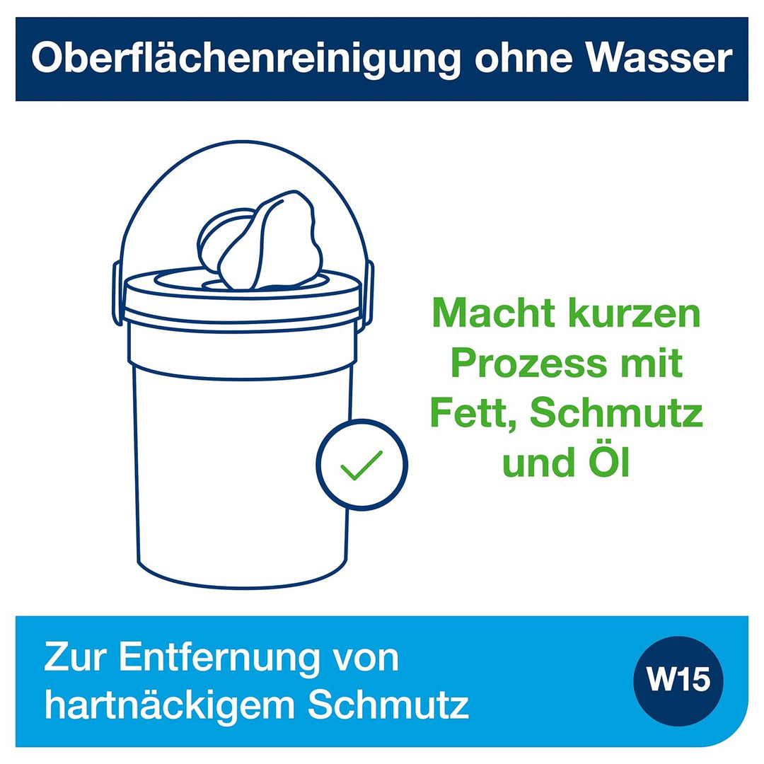 Tork Feuchte Oberflächenreinigungstücher im Spendereimer Weiss W15, Starke Struktur, 1 × 58 Tücher,