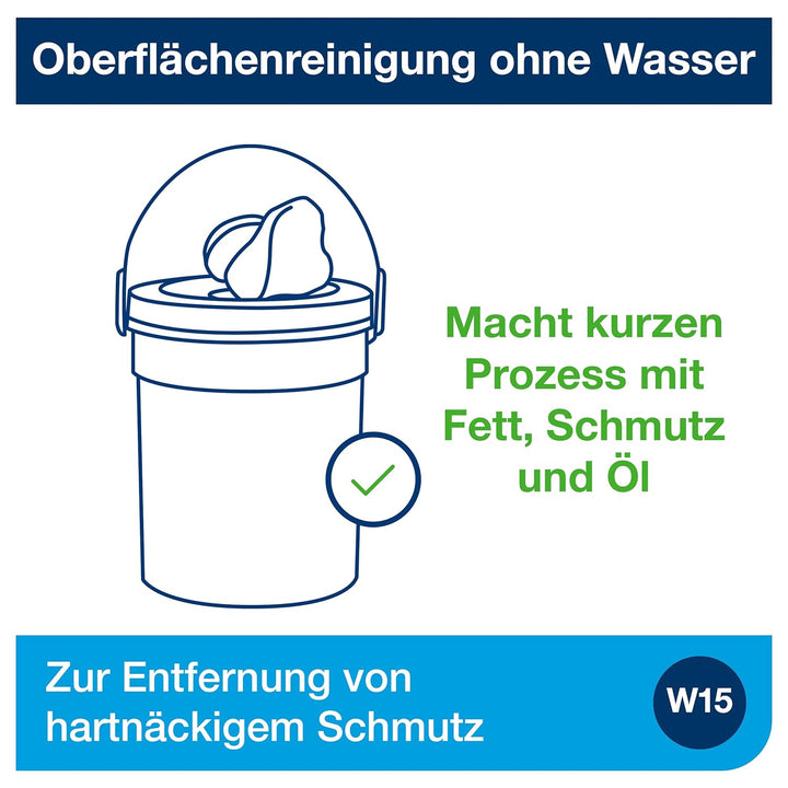 Tork Feuchte Oberflächenreinigungstücher im Spendereimer Weiss W15, Starke Struktur, 1 × 58 Tücher,
