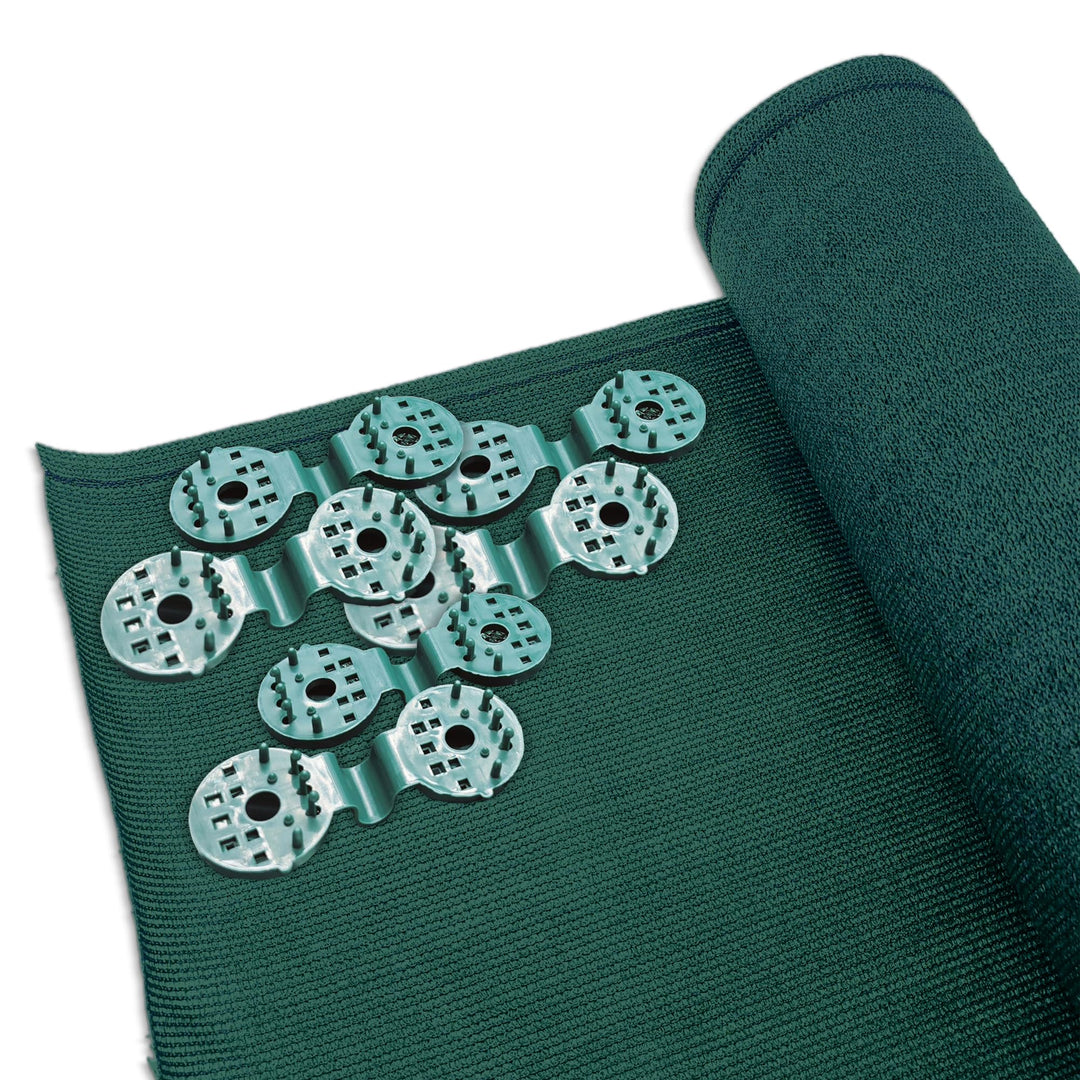 1x10m (150g/m²) Sichtschutznetz Schattiernetz Zaunblende Windschutznetz in Grün inkl. Befestigungen,