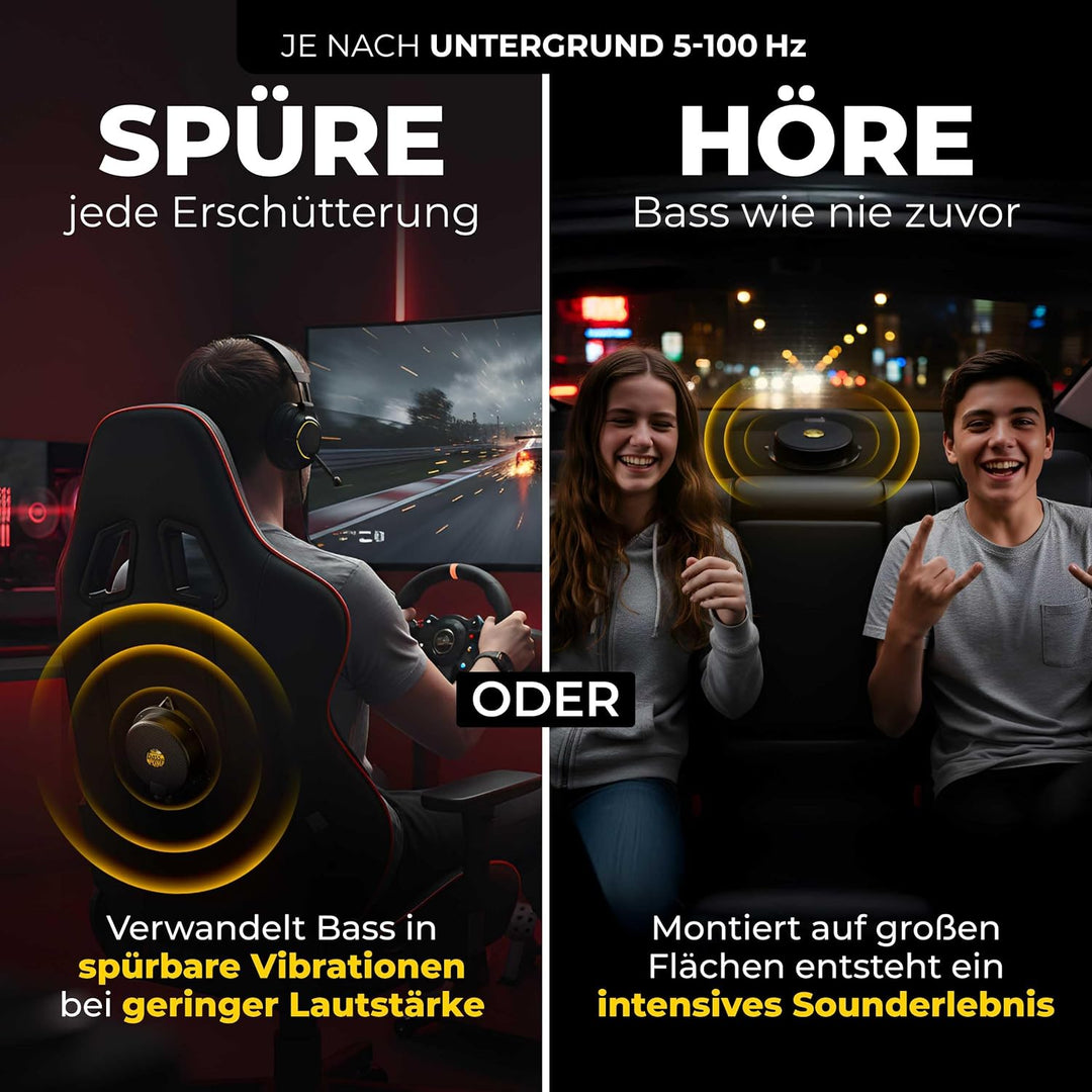 Sinuslive bassPUMP 8 Ohm Bass-Shaker Körperschallwandler, 50 W RMS Bodyshaker für Heimkino, Gaming-S