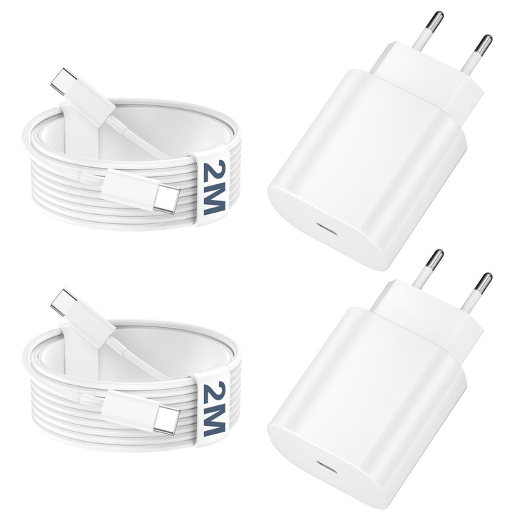 USB C Ladegerät mit Ladekabel für iPhone 17 16 15 Pro Max Air Plus 25W USB-C Schnellladegerät mit 2M