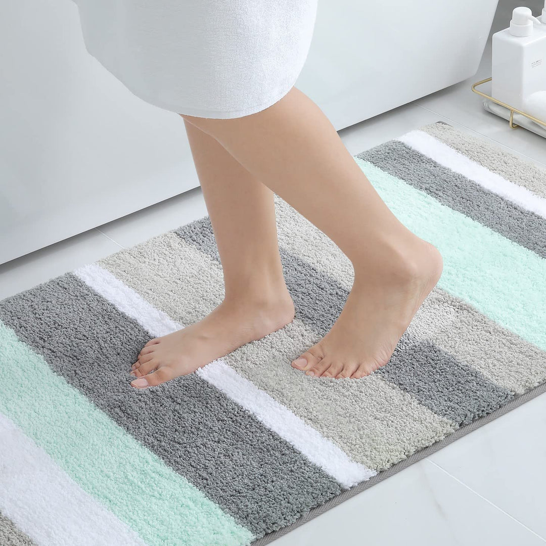 Homaxy rutschfest Badezimmerteppich Weich Hochflor Mikrofaser Badematte Saugfähige Badteppiche Wasch
