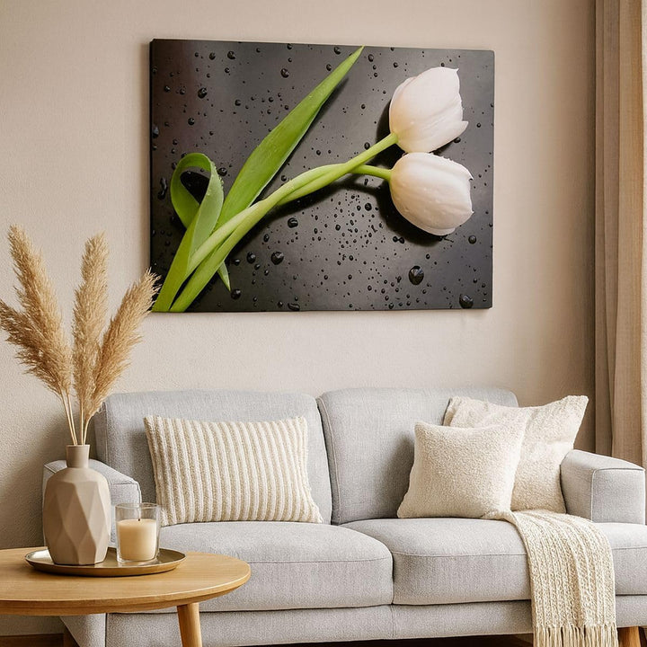 Bilder auf Leinwand Tulpen Blume Pflanzung Pflanze Leinwandbild 70x50cm Wandbilder Dekoration Wohnzi