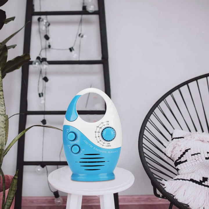 Zunate AM/FM-Radio, Multifunktionales Tragbares Dusche-Badezimmer-hängendes Musikradio Eingebauter L