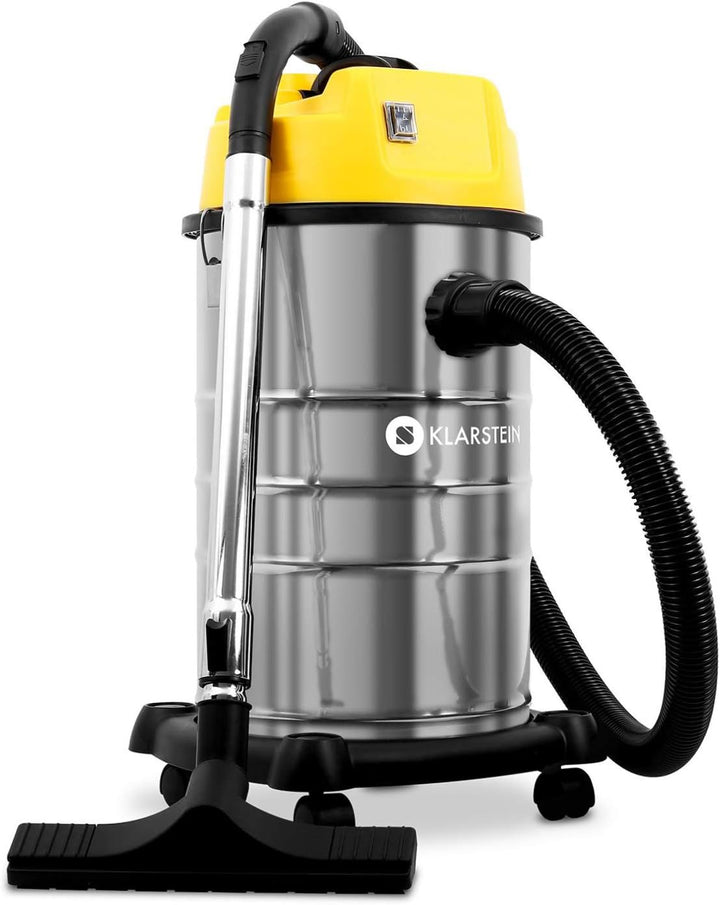 Klarstein IVC-30 Industriesauger, Trockensauger, Nasssauger, 1800 W, IP X4-Schutz, 30 Liter Edelstah