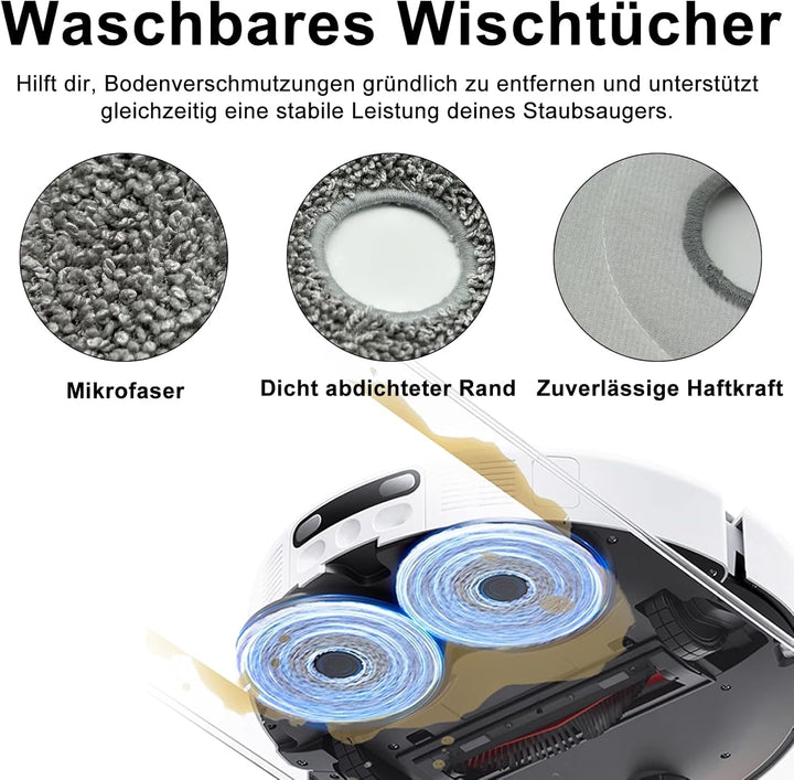 23 Stück Zubehör für Xiaomi X20+/X10 Plus Roboterstaubsauger, 1 Hauptbürsten, 4 Hepa Filters, 6 Wisc