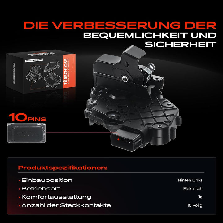 Frankberg Türschloss Stellmotor Hinten Links 10-Polig Kompatibel mit R.a.n.g.e R.o.v.e.r Sport LS SU