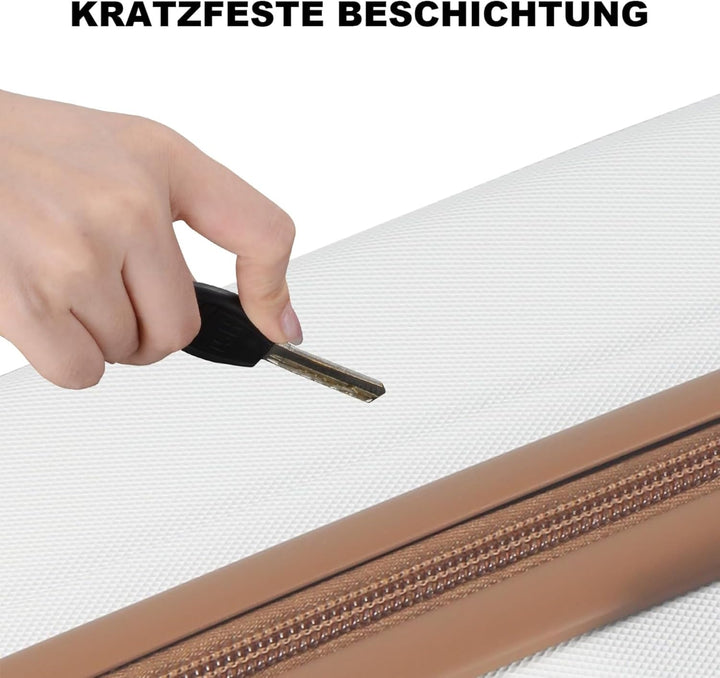 Hartschalenkoffer Set 3 Teilig, Kratzresistente Premium ABS-Hartschale, 55 64 74 cm, 360-Grad-Doppel