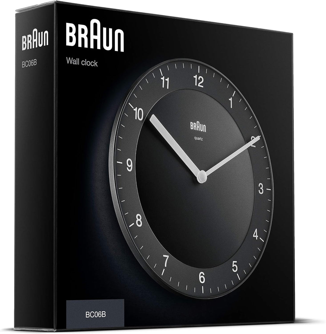 Braun Klassische analoge Wanduhr mit ruhigem Quarzuhrwerk, leicht lesbarem Zifferblatt mit 20 cm Dur