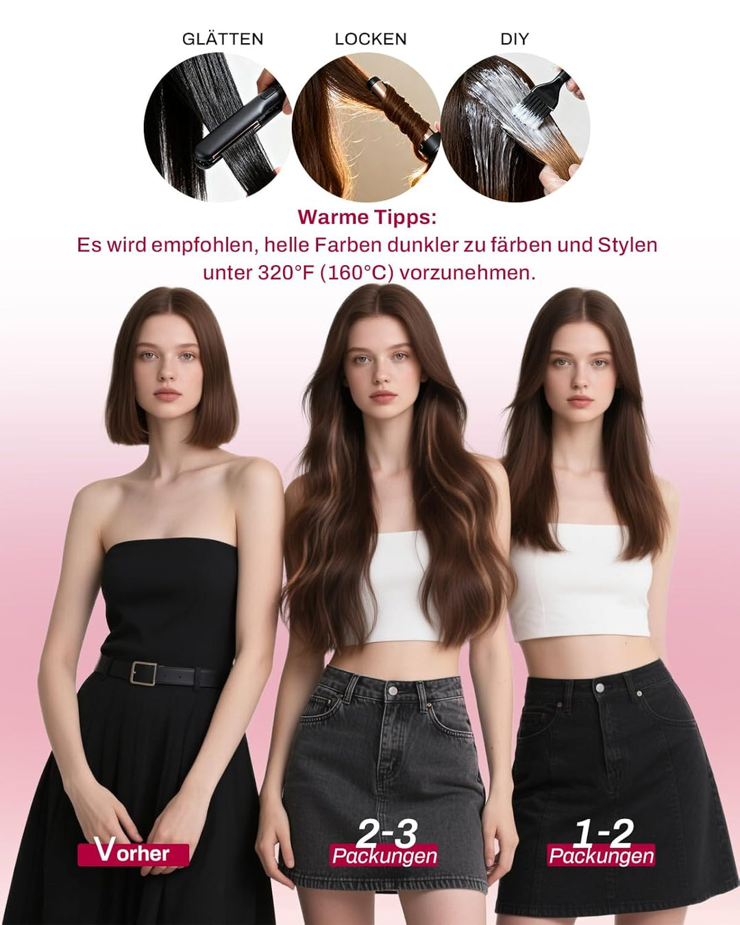 Moresoo Clip in Extensions Echthaar Grau Unsichtbar Haarextension Echthaar Clips Doppelt Tressen Omb