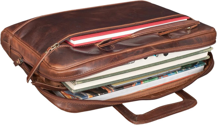 STILORD 'Pierce' Laptoptasche mit Griff Leder Aktentasche 15 Zoll Vintage Dokumententasche A4 Busine