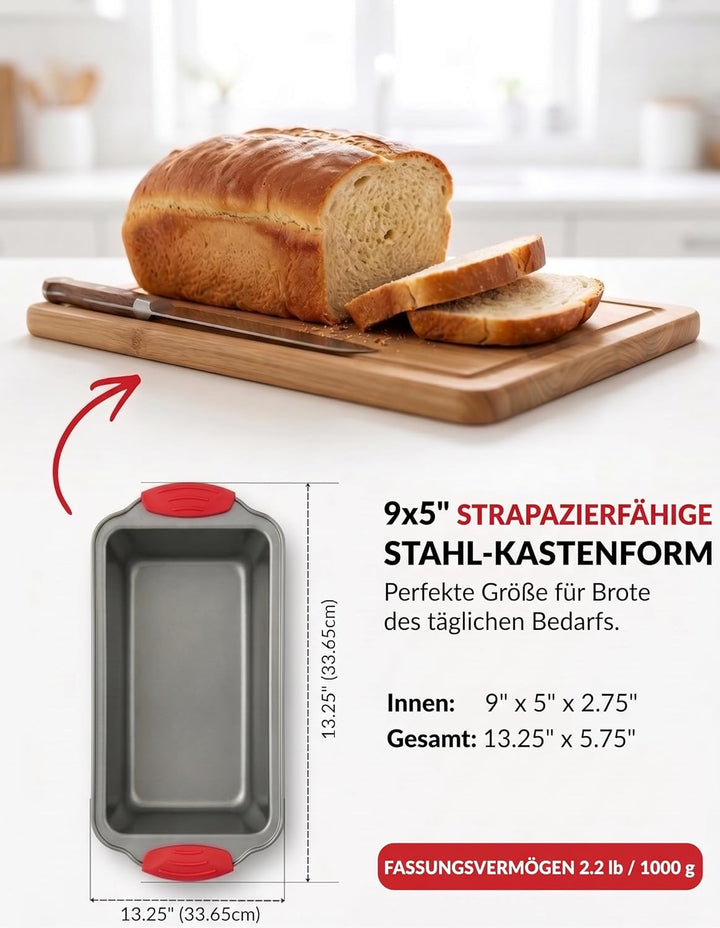Kastenform - Premium Antihaft-Kastenform aus Stahl von Boxiki Kitchen | Professionelle Antihaft-Back