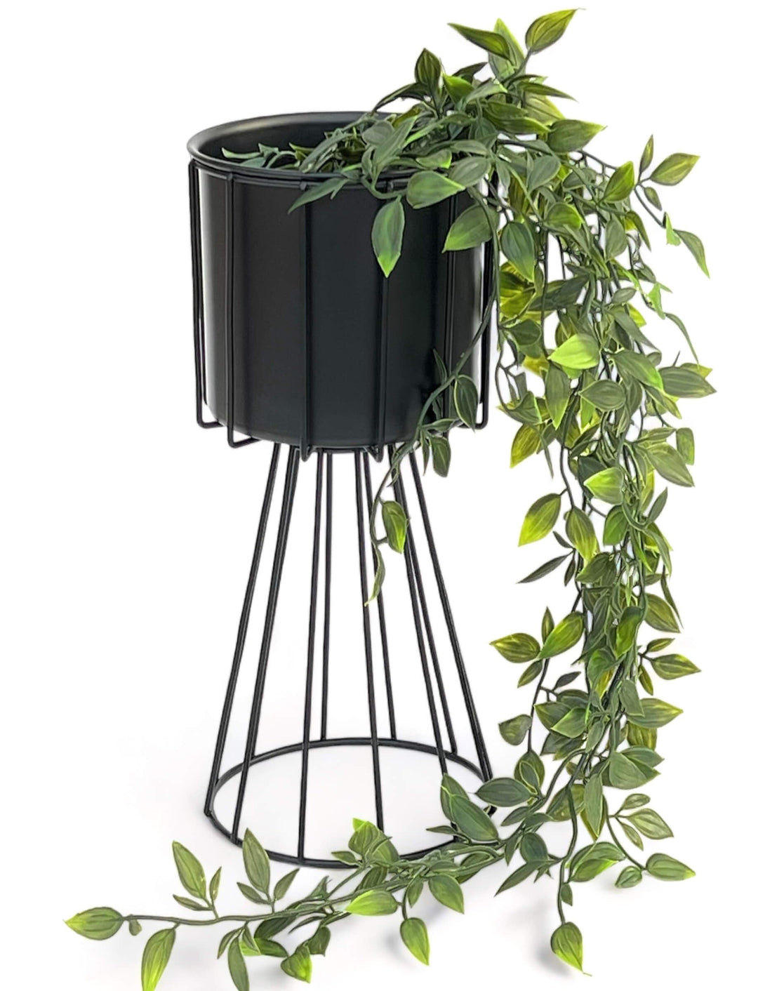 DanDiBo Blumenhocker Metall Schwarz 32 cm Blumenständer 96528 Blumensäule Modern Pflanzenständer Pfl