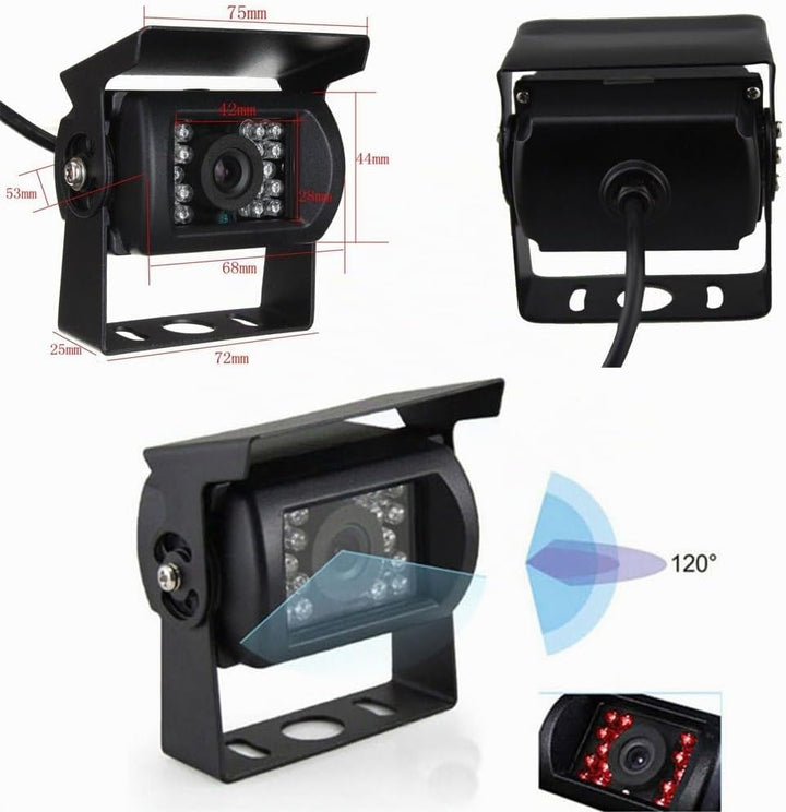 Rückfahrkamera Camecho IR Nachtsicht wasserdichte Rückfahrkamera + 10 Mt 4 Pins Kabel Kit für Auto B