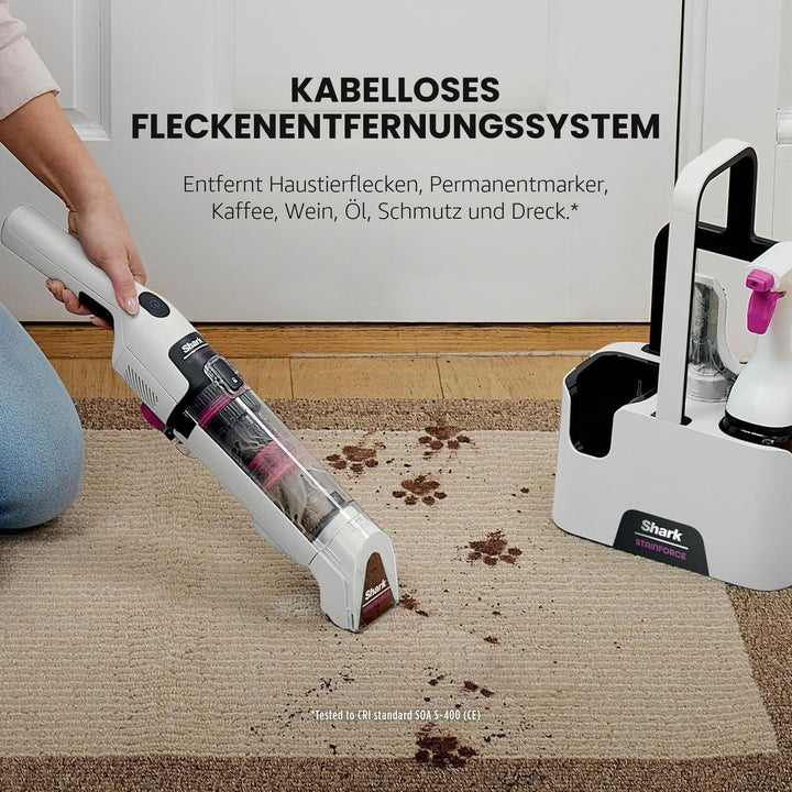 Shark StainForce HX100UKT Kabelloser Fleckenreiniger, leicht, tragbar, Flecken- und Geruchsbeseitige