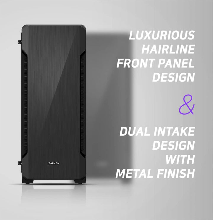 ATX Zalman S3 TG Mid Tower Gehäuse mit Glaspanel (schwarz)