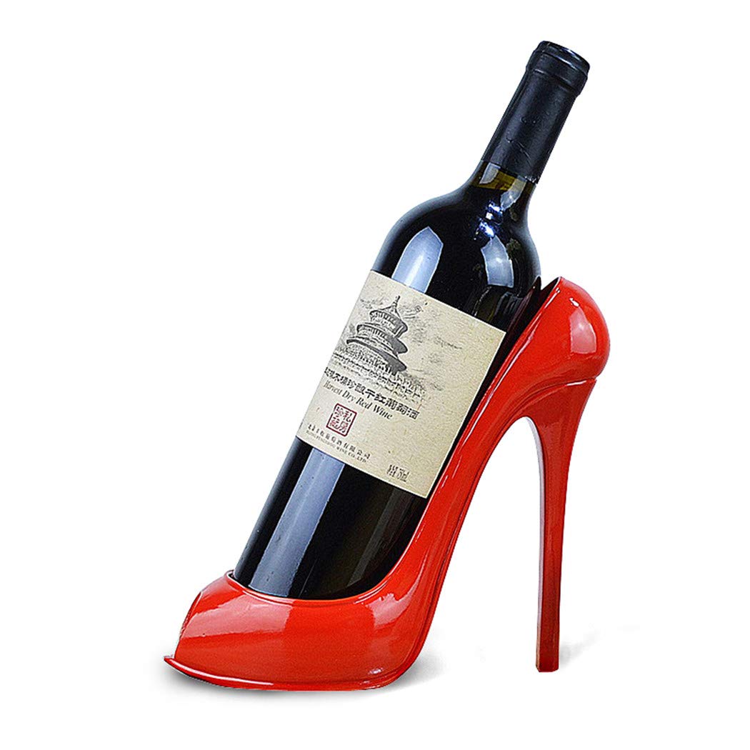 Fantasee Weinflaschenhalter mit hohem Absatz, für Hochzeit, Party, Heimdekoration (roter High Heel),