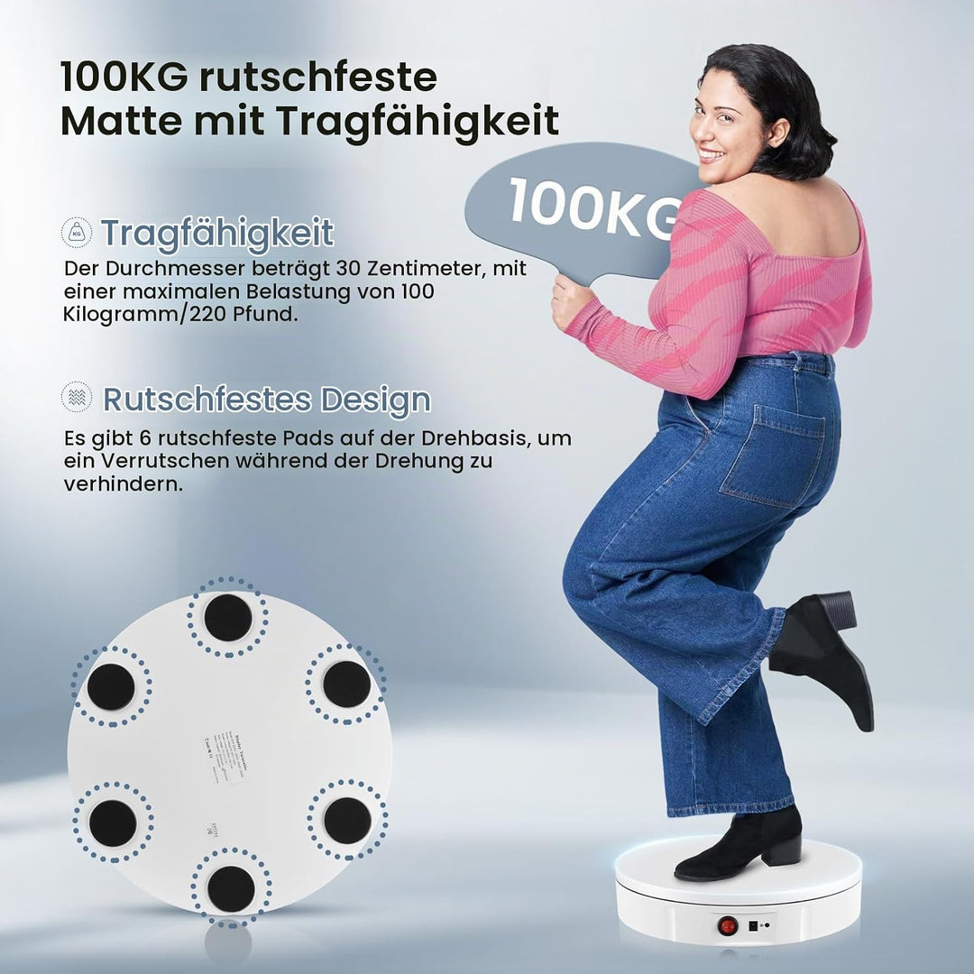 Elektrischer Drehteller, Couleeur 100KG 30CM Automatische Drehplattform, 360 Grad Richtung und Gesch
