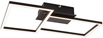 QAZQA - Modern Deckenleuchte I Deckenlampe I Lampe I Leuchte quadratisch schwarz 3-stufig dimmbar -