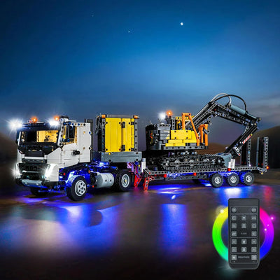 LocoLee Licht Kompatibel mit Lego Technic Volvo FMX LKW mit EC230 Electric Raupenbagger Fernbedienun