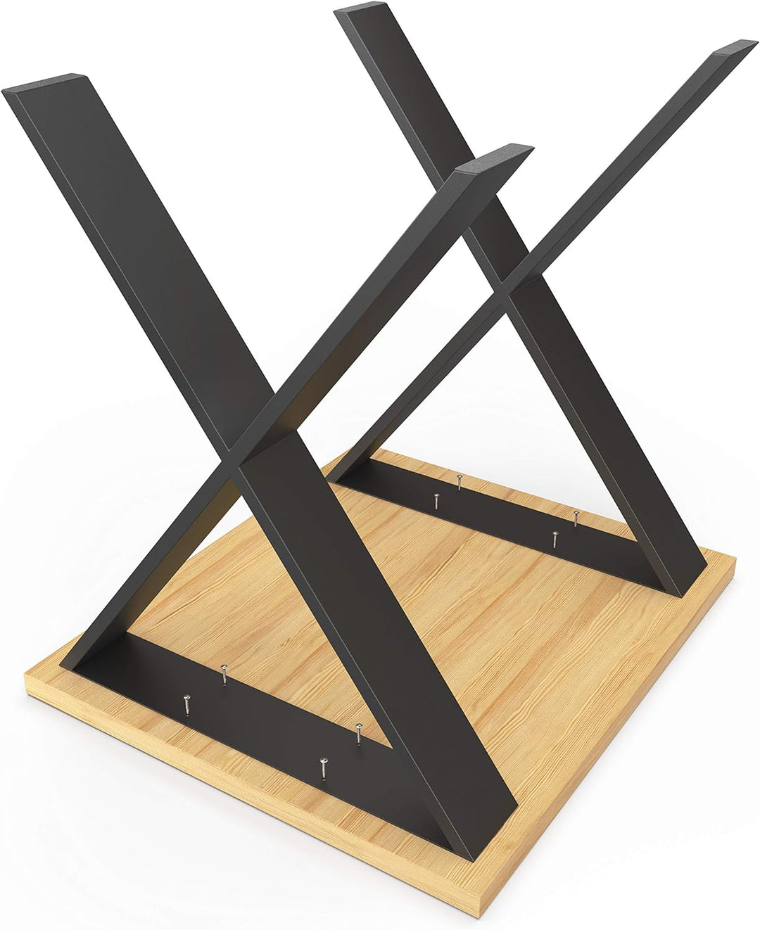 sossai® Stahl Tischgestell Tischkufen Tischbeine X-Form | TKX3 | Farbe: Schwarz | 2 Stück | Breite 6