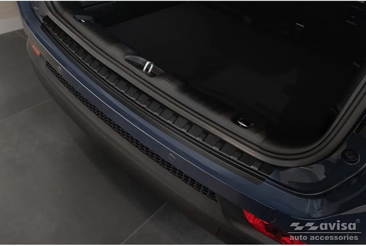 Avisa Matt-schwarz Edelstahl Heckstossstangenschutz kompatibel mit Jeep Compass 2017- 'Ribs'