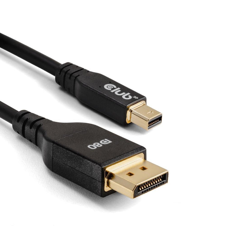 Club3D CAC-1116 MiniDisplayPort to DisplayPort DP80 Bidirectional Vesa Certified Cable 1m/ 3.28 ft,