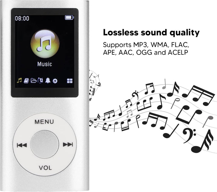 Digitaler, Kompakter und Tragbarer MP3-Player, Unterstützt 64 GB Speicher, 8 Stunden Langes Standby,