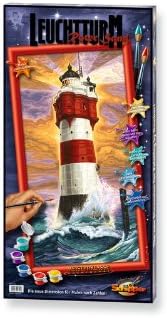 Schipper 609220399 Malen nach Zahlen - Leuchtturm Roter Sand - Bilder malen für Erwachsene, inklusiv