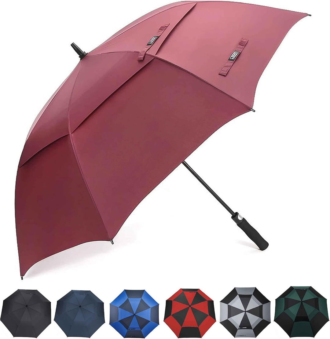 G4Free 55/63/69/72/80 Inch Golfschirm,Regenschirm Sturmfest,Doppelverdeck Belüftete Extra Grosse Übe