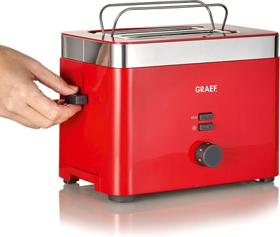 Graef TO63EU TO 63 2-Scheiben Toaster, Kunststoff, Rot, 27.3 x 17.8 x 19.5 cm Single, Single