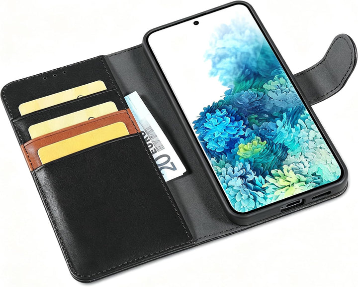 LENSUN Echtleder Hülle für Samsung Galaxy S20 Plus, Handyhülle [Echtes Leder] [Magnetverschluss] [RF