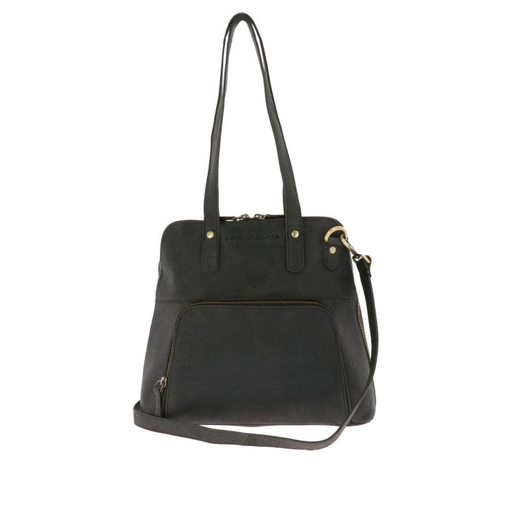 More Than Hip Poppy Handtasche Damen - Retro Tasche aus Öko Leder Schultertasche Umhängetasche Arbei