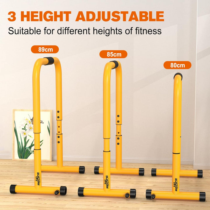 RELIFE REBUILD YOUR LIFE Dip Station Dip Bar Barren Parallettes Push Up Dip-Ständer Einstellbar Eins