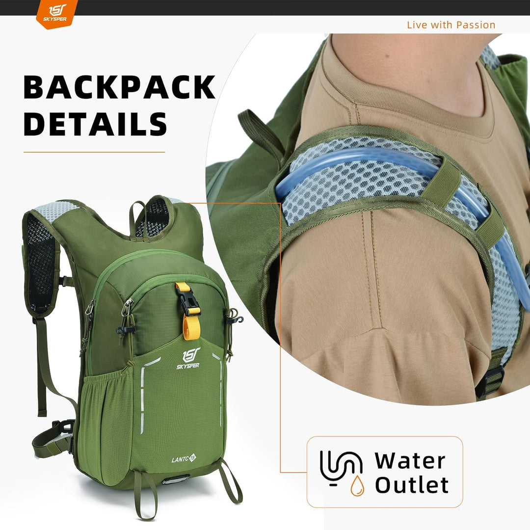 SKYSPER Wanderrucksack 15L Rucksack Herren Klein Tagesrucksack Leichter Trekkingrucksack für Wandern