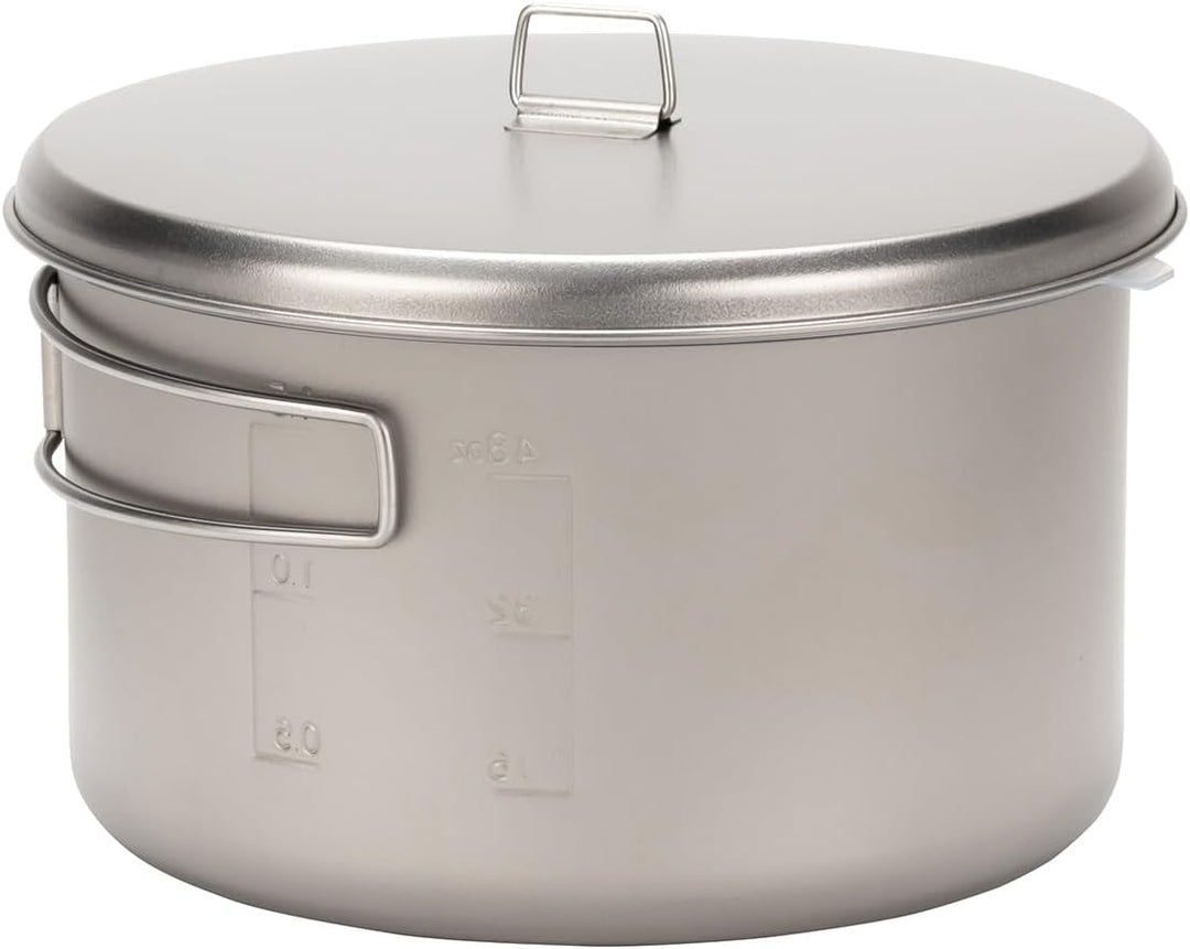 Snow Peak Titanium Cook & Save, Grau, 2 Liter, ultraleichter Kochtopf mit Titandeckel, für Camping &