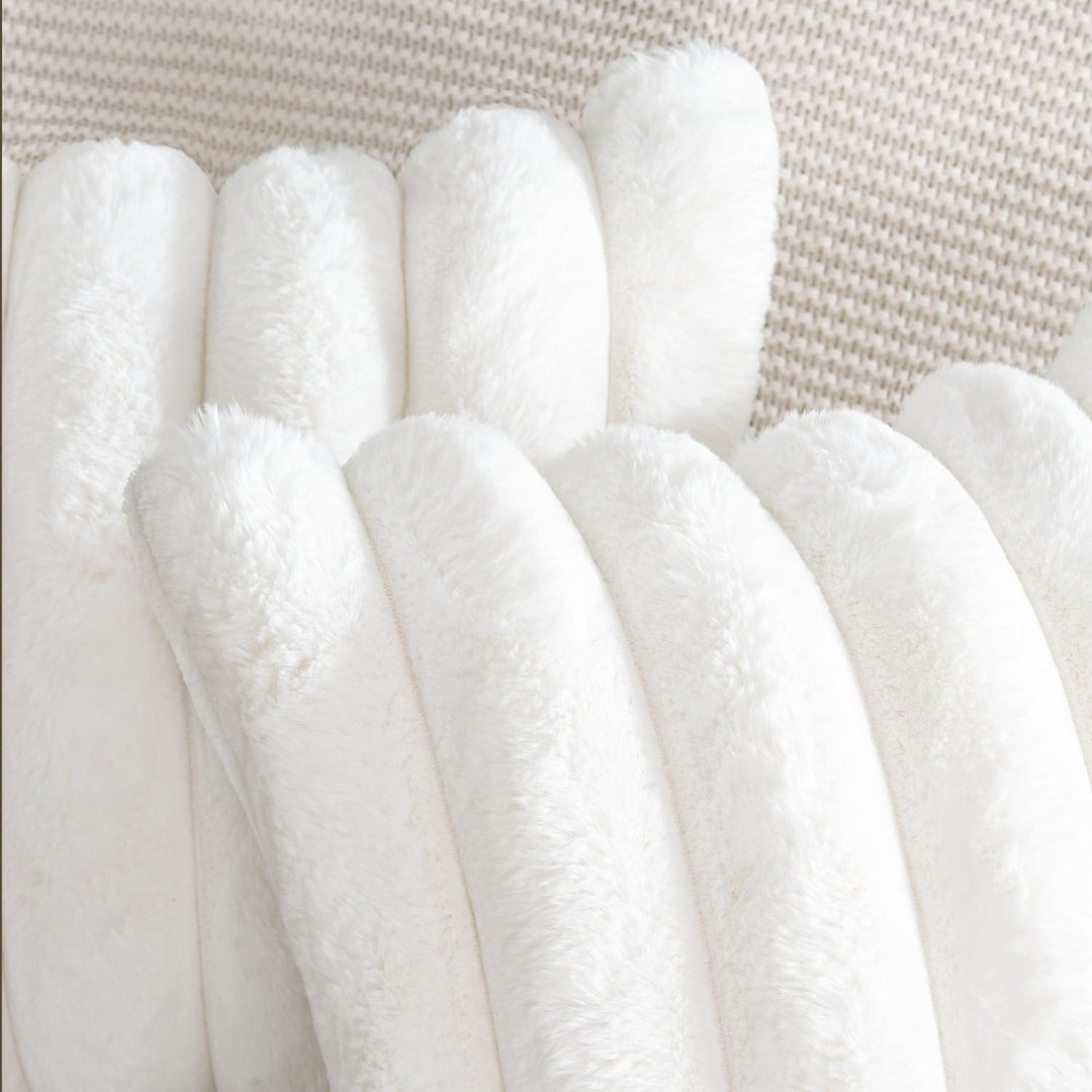 Madizz 2er Set Plüsch Samt Dekorative Kissenbezüge Flauschig Gestreifte Weich Kissenbezug für Sofa S