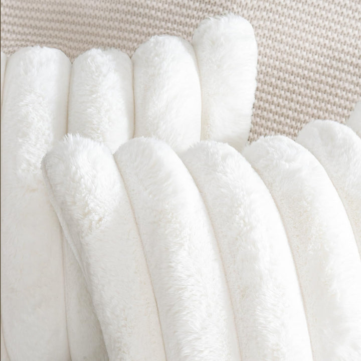 Madizz 2er Set Plüsch Samt Dekorative Kissenbezüge Flauschig Gestreifte Weich Kissenbezug für Sofa S