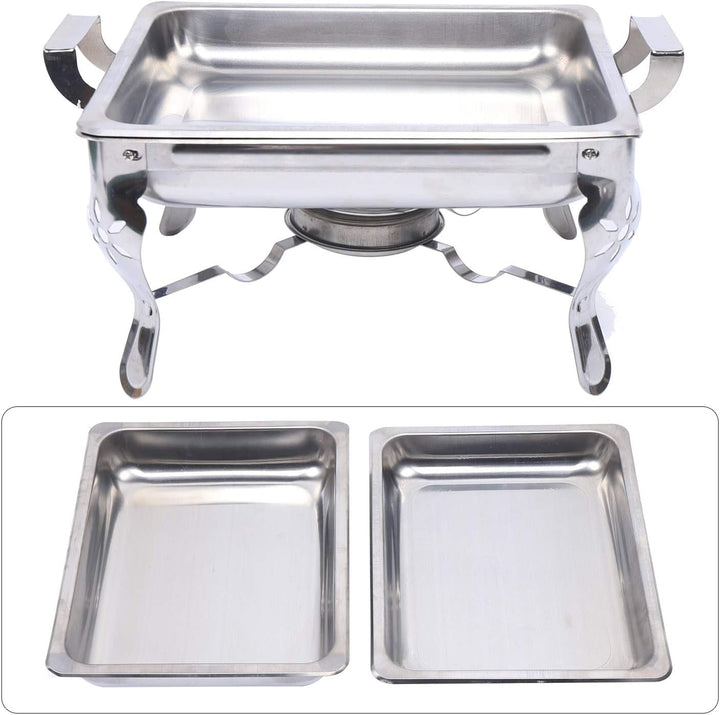 6L Chafing Dish Warmhaltebehälter, Speisenwärmer Edelstahl Buffetwärmer Catering Rechaud Gastronomie