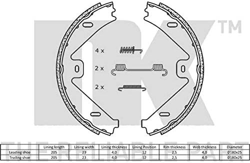 NK 2733802 Bremsbackensatz, Feststellbremse