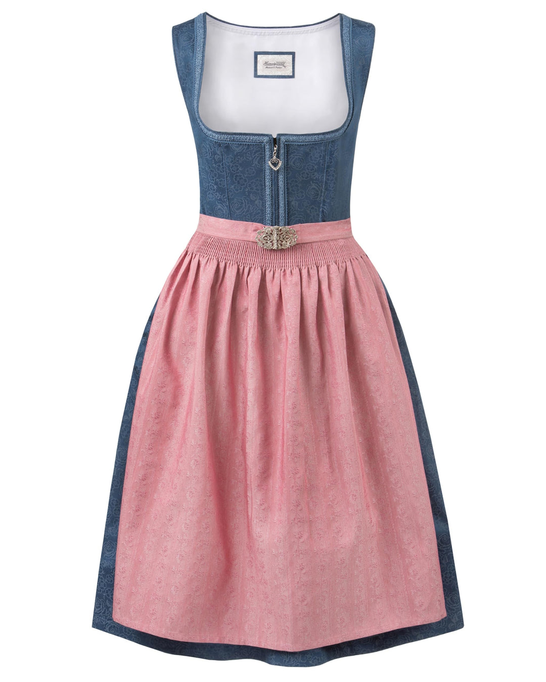 Stockerpoint Damen Dirndl Roseline Kleid für besondere Anlässe (ohne Bluse) 36 Blau-altrosa, 36 Blau