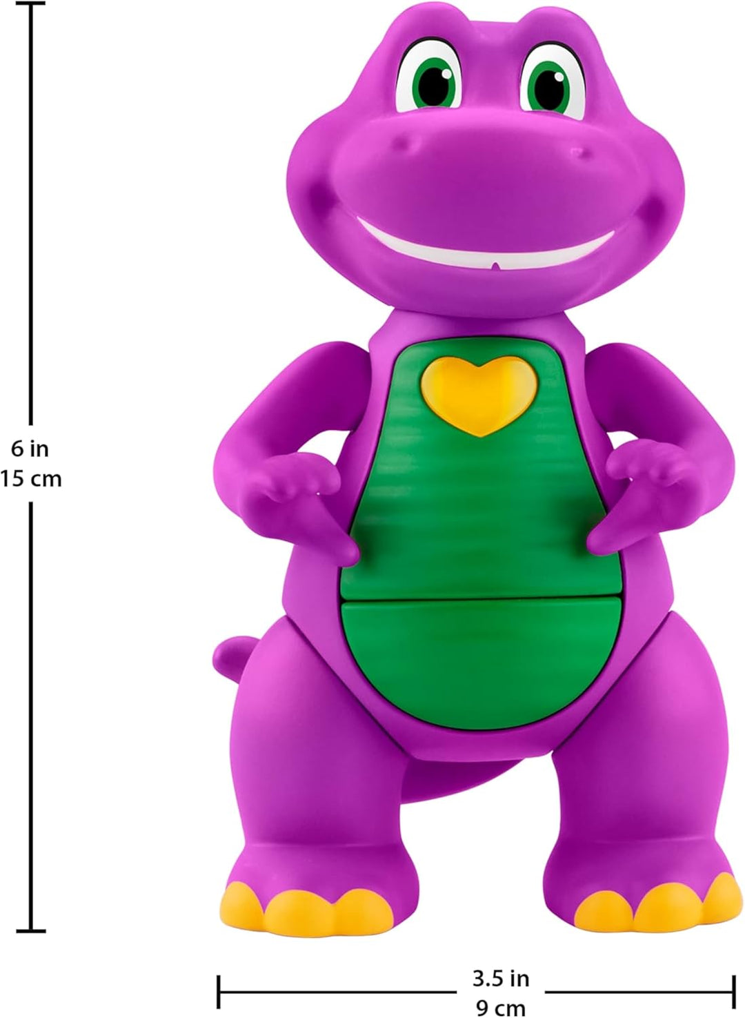 Barneys Welt Musikspielzeug Herz-Hand-Barney-Figur, 14,5 cm gross mit Lichtern für Kindergartenkinde