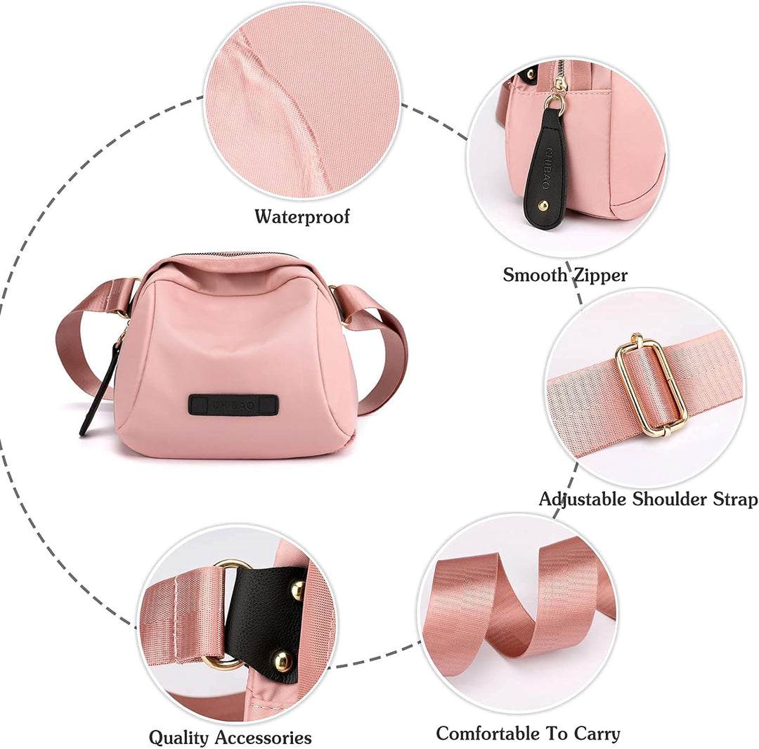 PORRASSO Damen Umhängetasche Casual Schultertasche Mädchen Gürteltasche Leicht Bauchtasche für Arbei