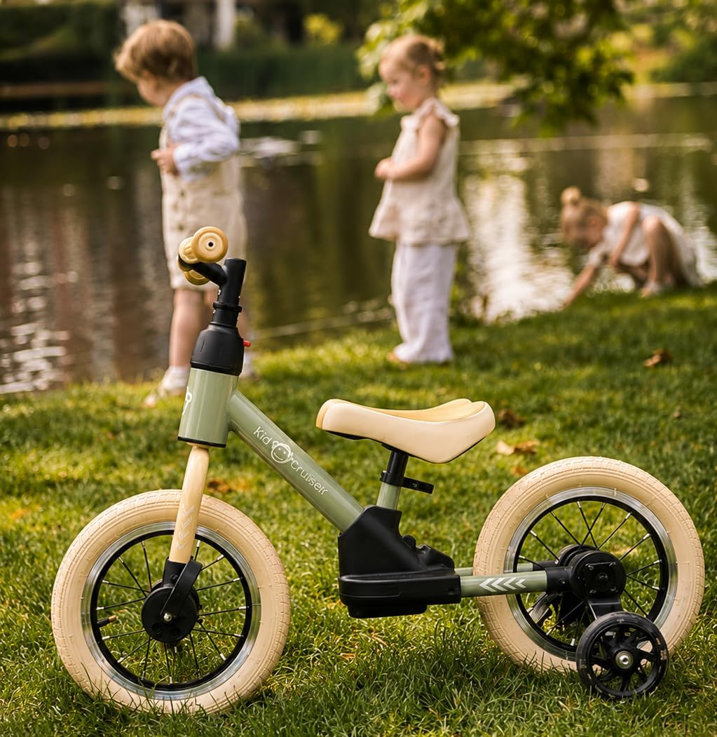 Kidcruiser Pedalplay laufrad ab 2 Jahre, ideal zum Radfahren Lernen, 3‑in‑1 mit LED Stützrädern &amp; Pe